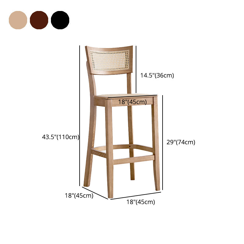 Modern Style Solid Wood Bar Stool with Footrest Low Back Bar Stool Clearhalo 'Bar Furniture' 'Bar Stools' 'bar_stools' 'furn' 'furn_bar_stools' 'furniture_bar_stools' 'Kitchen & Dining Furniture' 'kitchen&dining_furn' 'kitchen' 'kitchen_furn' Furniture' 4544986