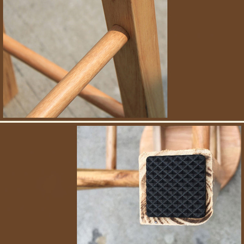 Modern Style Solid Wood Bar Stool with Footrest Milk Tea Shop Round Bar Stool 32 Inches Clearhalo 'Bar Furniture' 'Bar Stools' 'bar_stools' 'furn' 'furn_bar_stools' 'furniture_bar_stools' 'Kitchen & Dining Furniture' 'kitchen&dining_furn' 'kitchen' 'kitchen_furn' Furniture' 4544992