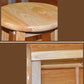 Modern Style Solid Wood Bar Stool with Footrest Milk Tea Shop Round Bar Stool 32 Inches Clearhalo 'Bar Furniture' 'Bar Stools' 'bar_stools' 'furn' 'furn_bar_stools' 'furniture_bar_stools' 'Kitchen & Dining Furniture' 'kitchen&dining_furn' 'kitchen' 'kitchen_furn' Furniture' 4544994