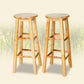 Modern Style Solid Wood Bar Stool with Footrest Milk Tea Shop Round Bar Stool 32 Inches Clearhalo 'Bar Furniture' 'Bar Stools' 'bar_stools' 'furn' 'furn_bar_stools' 'furniture_bar_stools' 'Kitchen & Dining Furniture' 'kitchen&dining_furn' 'kitchen' 'kitchen_furn' Furniture' 4544995