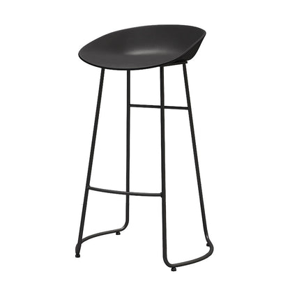Modern Style Metal Bar Stool with Footrest and Low Back Cafe Creative Bar Stool Black 1 Piece Clearhalo 'Bar Furniture' 'Bar Stools' 'bar_stools' 'furn' 'furn_bar_stools' 'furniture_bar_stools' 'Kitchen & Dining Furniture' 'kitchen&dining_furn' 'kitchen' 'kitchen_furn' Furniture' 4545095