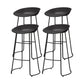Modern Style Metal Bar Stool with Footrest and Low Back Cafe Creative Bar Stool Black 4 Piece Set Clearhalo 'Bar Furniture' 'Bar Stools' 'bar_stools' 'furn' 'furn_bar_stools' 'furniture_bar_stools' 'Kitchen & Dining Furniture' 'kitchen&dining_furn' 'kitchen' 'kitchen_furn' Furniture' 4545099