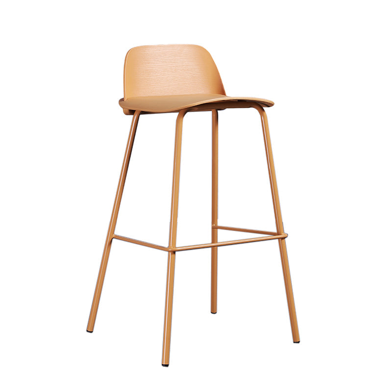 Industrial Style Bar-stool Rectangle PP Seat Counter Stool for Kitchen Bar Yellow 1 Piece Clearhalo 'Bar Furniture' 'Bar Stools' 'bar_stools' 'furn' 'furn_bar_stools' 'furniture_bar_stools' 'Kitchen & Dining Furniture' 'kitchen&dining_furn' 'kitchen' 'kitchen_furn' Furniture' 4545107