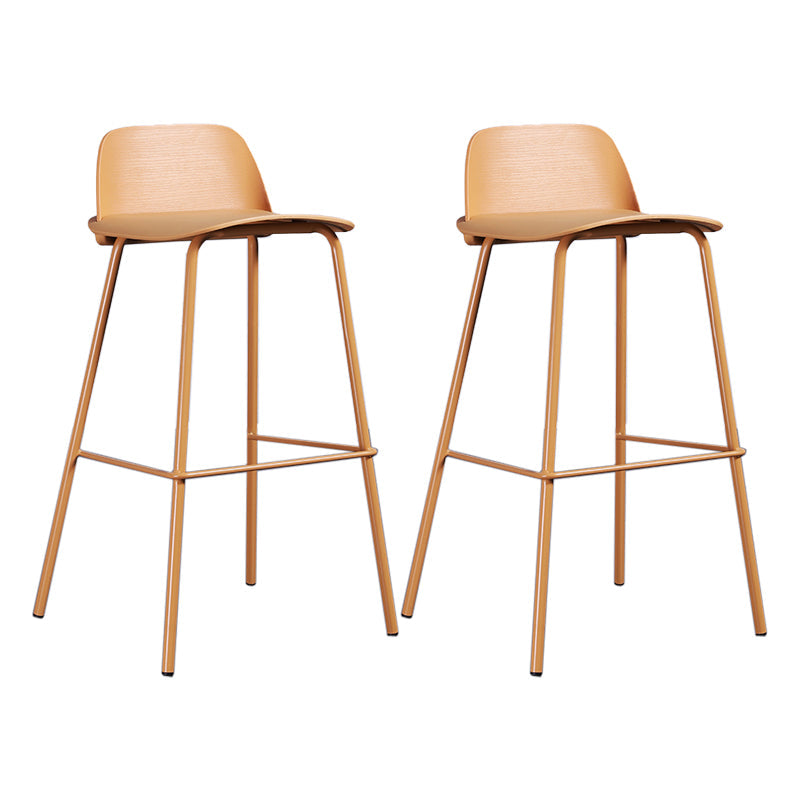 Industrial Style Bar-stool Rectangle PP Seat Counter Stool for Kitchen Bar Yellow 2 Piece Set Clearhalo 'Bar Furniture' 'Bar Stools' 'bar_stools' 'furn' 'furn_bar_stools' 'furniture_bar_stools' 'Kitchen & Dining Furniture' 'kitchen&dining_furn' 'kitchen' 'kitchen_furn' Furniture' 4545108