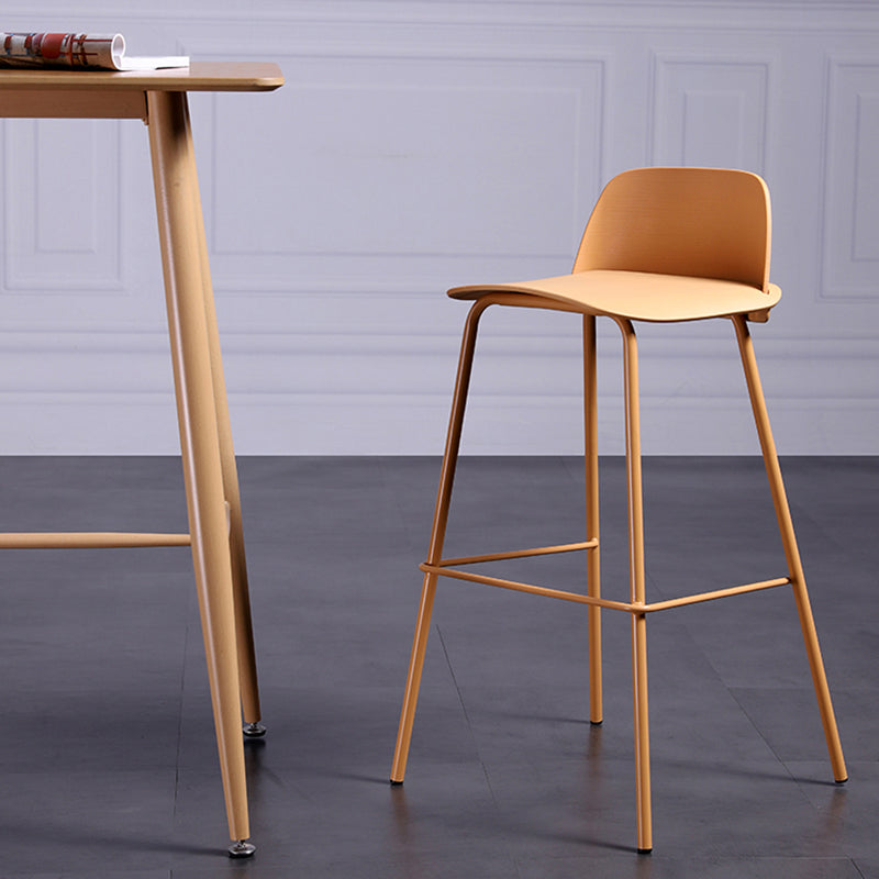 Industrial Style Bar-stool Rectangle PP Seat Counter Stool for Kitchen Bar Clearhalo 'Bar Furniture' 'Bar Stools' 'bar_stools' 'furn' 'furn_bar_stools' 'furniture_bar_stools' 'Kitchen & Dining Furniture' 'kitchen&dining_furn' 'kitchen' 'kitchen_furn' Furniture' 4545109