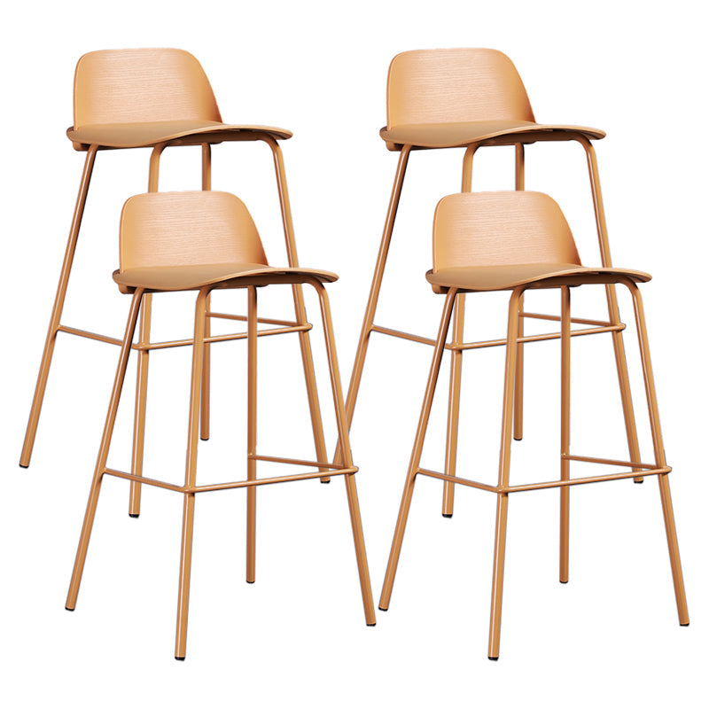 Industrial Style Bar-stool Rectangle PP Seat Counter Stool for Kitchen Bar Yellow 4 Piece Set Clearhalo 'Bar Furniture' 'Bar Stools' 'bar_stools' 'furn' 'furn_bar_stools' 'furniture_bar_stools' 'Kitchen & Dining Furniture' 'kitchen&dining_furn' 'kitchen' 'kitchen_furn' Furniture' 4545111