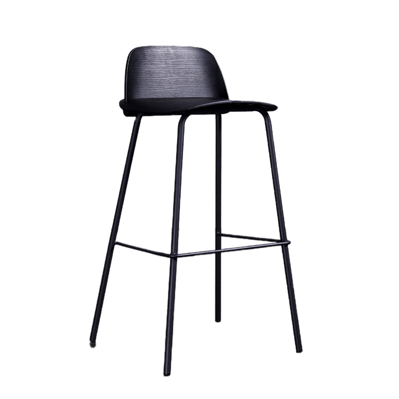 Industrial Style Bar-stool Rectangle PP Seat Counter Stool for Kitchen Bar Black 1 Piece Clearhalo 'Bar Furniture' 'Bar Stools' 'bar_stools' 'furn' 'furn_bar_stools' 'furniture_bar_stools' 'Kitchen & Dining Furniture' 'kitchen&dining_furn' 'kitchen' 'kitchen_furn' Furniture' 4545113