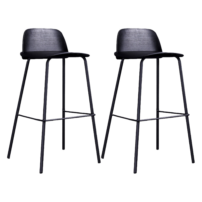 Industrial Style Bar-stool Rectangle PP Seat Counter Stool for Kitchen Bar Black 2 Piece Set Clearhalo 'Bar Furniture' 'Bar Stools' 'bar_stools' 'furn' 'furn_bar_stools' 'furniture_bar_stools' 'Kitchen & Dining Furniture' 'kitchen&dining_furn' 'kitchen' 'kitchen_furn' Furniture' 4545115