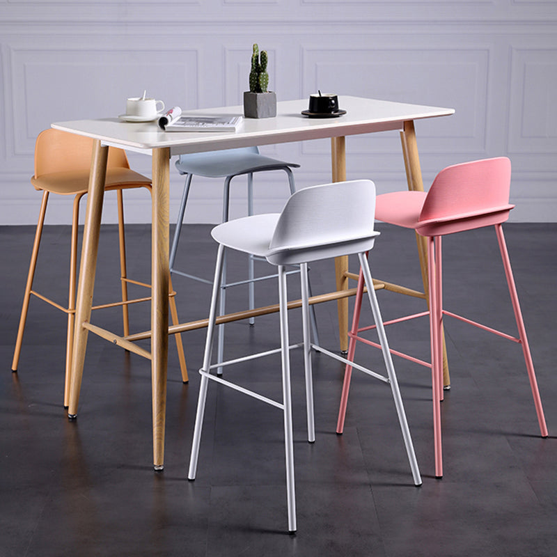Industrial Style Bar-stool Rectangle PP Seat Counter Stool for Kitchen Bar Clearhalo 'Bar Furniture' 'Bar Stools' 'bar_stools' 'furn' 'furn_bar_stools' 'furniture_bar_stools' 'Kitchen & Dining Furniture' 'kitchen&dining_furn' 'kitchen' 'kitchen_furn' Furniture' 4545122