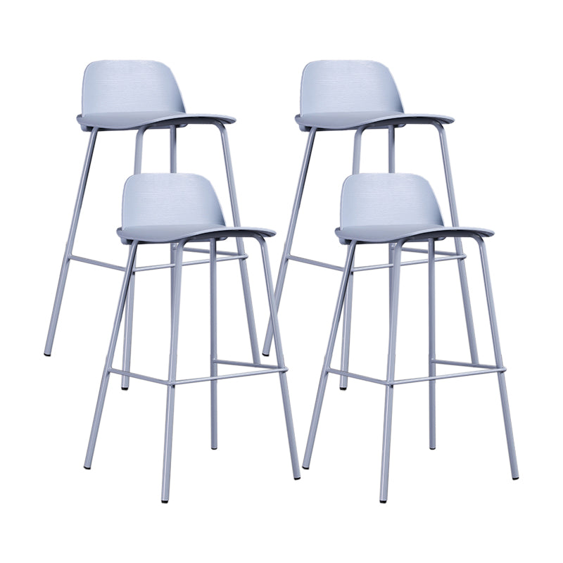 Industrial Style Bar-stool Rectangle PP Seat Counter Stool for Kitchen Bar Blue 4 Piece Set Clearhalo 'Bar Furniture' 'Bar Stools' 'bar_stools' 'furn' 'furn_bar_stools' 'furniture_bar_stools' 'Kitchen & Dining Furniture' 'kitchen&dining_furn' 'kitchen' 'kitchen_furn' Furniture' 4545123