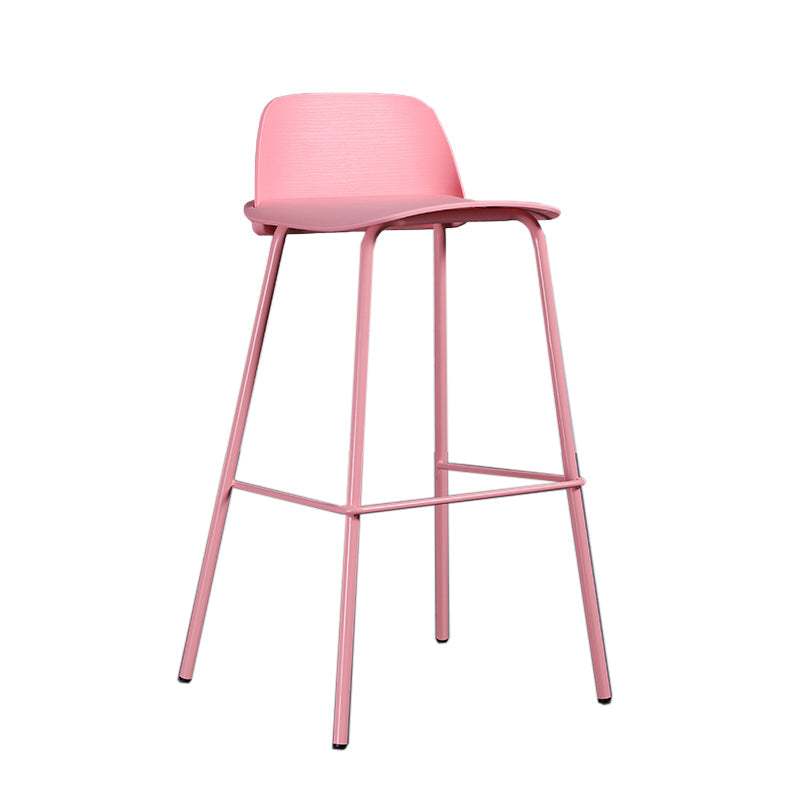 Industrial Style Bar-stool Rectangle PP Seat Counter Stool for Kitchen Bar Pink 1 Piece Clearhalo 'Bar Furniture' 'Bar Stools' 'bar_stools' 'furn' 'furn_bar_stools' 'furniture_bar_stools' 'Kitchen & Dining Furniture' 'kitchen&dining_furn' 'kitchen' 'kitchen_furn' Furniture' 4545130