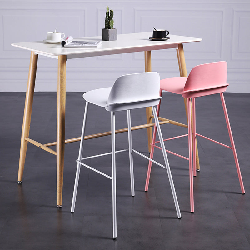 Industrial Style Bar-stool Rectangle PP Seat Counter Stool for Kitchen Bar Clearhalo 'Bar Furniture' 'Bar Stools' 'bar_stools' 'furn' 'furn_bar_stools' 'furniture_bar_stools' 'Kitchen & Dining Furniture' 'kitchen&dining_furn' 'kitchen' 'kitchen_furn' Furniture' 4545131