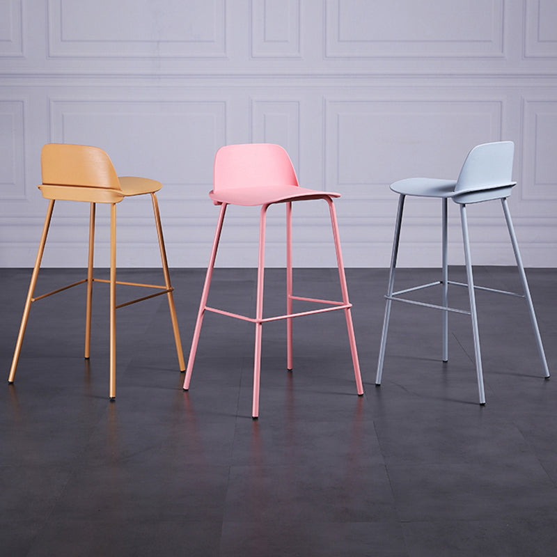Industrial Style Bar-stool Rectangle PP Seat Counter Stool for Kitchen Bar Clearhalo 'Bar Furniture' 'Bar Stools' 'bar_stools' 'furn' 'furn_bar_stools' 'furniture_bar_stools' 'Kitchen & Dining Furniture' 'kitchen&dining_furn' 'kitchen' 'kitchen_furn' Furniture' 4545132