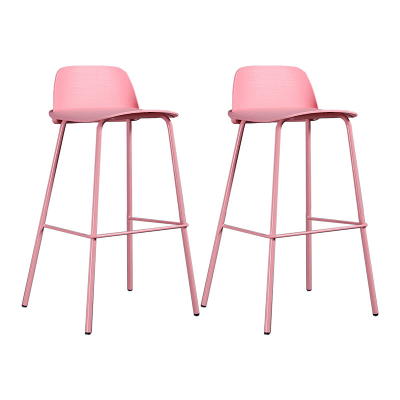 Industrial Style Bar-stool Rectangle PP Seat Counter Stool for Kitchen Bar Pink 2 Piece Set Clearhalo 'Bar Furniture' 'Bar Stools' 'bar_stools' 'furn' 'furn_bar_stools' 'furniture_bar_stools' 'Kitchen & Dining Furniture' 'kitchen&dining_furn' 'kitchen' 'kitchen_furn' Furniture' 4545133