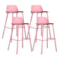 Industrial Style Bar-stool Rectangle PP Seat Counter Stool for Kitchen Bar Pink 4 Piece Set Clearhalo 'Bar Furniture' 'Bar Stools' 'bar_stools' 'furn' 'furn_bar_stools' 'furniture_bar_stools' 'Kitchen & Dining Furniture' 'kitchen&dining_furn' 'kitchen' 'kitchen_furn' Furniture' 4545134