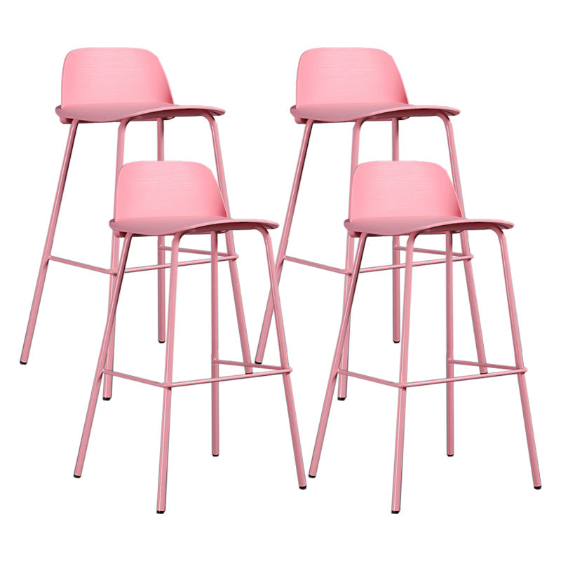 Industrial Style Bar-stool Rectangle PP Seat Counter Stool for Kitchen Bar Pink 4 Piece Set Clearhalo 'Bar Furniture' 'Bar Stools' 'bar_stools' 'furn' 'furn_bar_stools' 'furniture_bar_stools' 'Kitchen & Dining Furniture' 'kitchen&dining_furn' 'kitchen' 'kitchen_furn' Furniture' 4545134