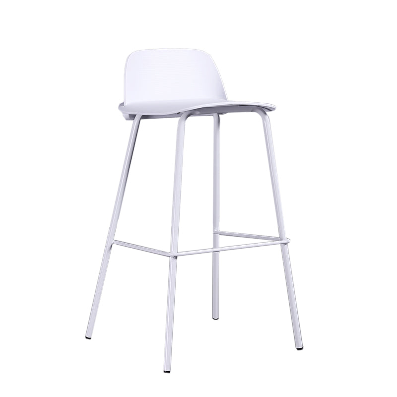 Industrial Style Bar-stool Rectangle PP Seat Counter Stool for Kitchen Bar White 1 Piece Clearhalo 'Bar Furniture' 'Bar Stools' 'bar_stools' 'furn' 'furn_bar_stools' 'furniture_bar_stools' 'Kitchen & Dining Furniture' 'kitchen&dining_furn' 'kitchen' 'kitchen_furn' Furniture' 4545135