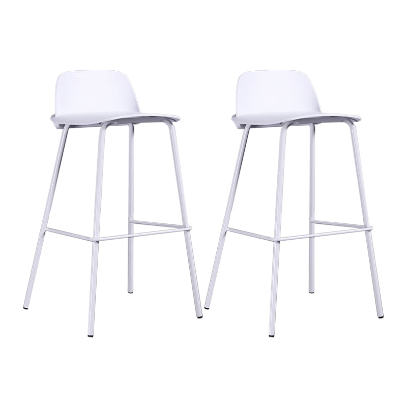 Industrial Style Bar-stool Rectangle PP Seat Counter Stool for Kitchen Bar White 2 Piece Set Clearhalo 'Bar Furniture' 'Bar Stools' 'bar_stools' 'furn' 'furn_bar_stools' 'furniture_bar_stools' 'Kitchen & Dining Furniture' 'kitchen&dining_furn' 'kitchen' 'kitchen_furn' Furniture' 4545136