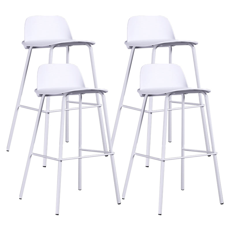 Industrial Style Bar-stool Rectangle PP Seat Counter Stool for Kitchen Bar White 4 Piece Set Clearhalo 'Bar Furniture' 'Bar Stools' 'bar_stools' 'furn' 'furn_bar_stools' 'furniture_bar_stools' 'Kitchen & Dining Furniture' 'kitchen&dining_furn' 'kitchen' 'kitchen_furn' Furniture' 4545137