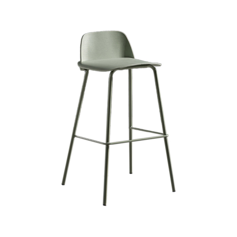 Industrial Style Bar-stool Rectangle PP Seat Counter Stool for Kitchen Bar Gray-Green 1 Piece Clearhalo 'Bar Furniture' 'Bar Stools' 'bar_stools' 'furn' 'furn_bar_stools' 'furniture_bar_stools' 'Kitchen & Dining Furniture' 'kitchen&dining_furn' 'kitchen' 'kitchen_furn' Furniture' 4545138