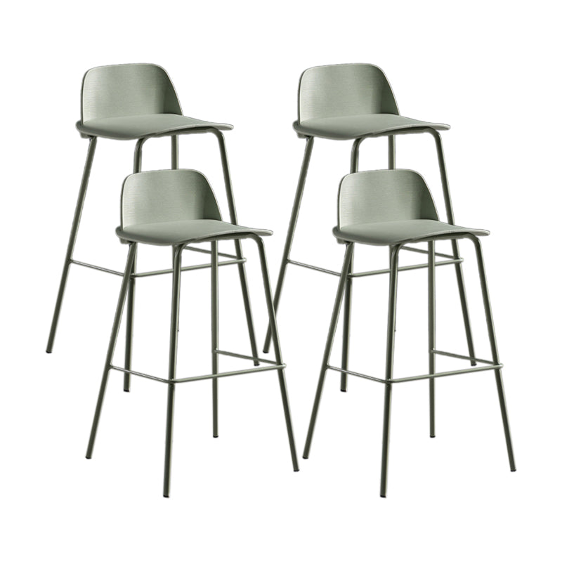 Industrial Style Bar-stool Rectangle PP Seat Counter Stool for Kitchen Bar Gray-Green 4 Piece Set Clearhalo 'Bar Furniture' 'Bar Stools' 'bar_stools' 'furn' 'furn_bar_stools' 'furniture_bar_stools' 'Kitchen & Dining Furniture' 'kitchen&dining_furn' 'kitchen' 'kitchen_furn' Furniture' 4545140
