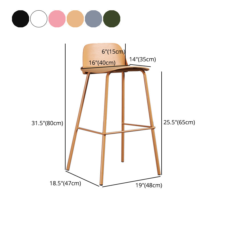 Industrial Style Bar-stool Rectangle PP Seat Counter Stool for Kitchen Bar Clearhalo 'Bar Furniture' 'Bar Stools' 'bar_stools' 'furn' 'furn_bar_stools' 'furniture_bar_stools' 'Kitchen & Dining Furniture' 'kitchen&dining_furn' 'kitchen' 'kitchen_furn' Furniture' 4545142