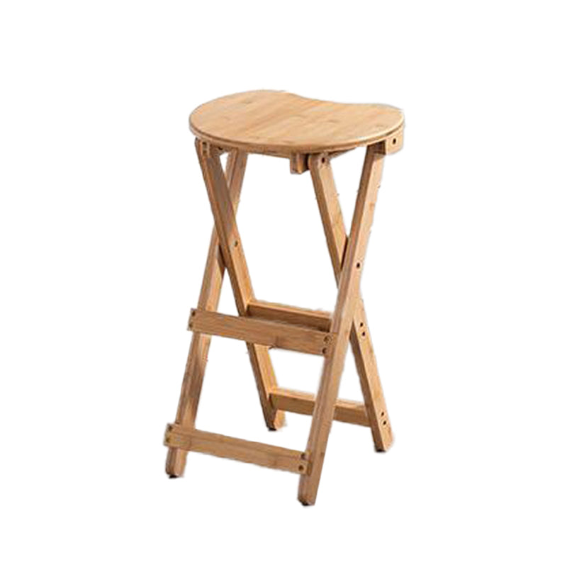 Modern Armless Foldable Counter Stool Wood Kitchen Bar Stool with Wooden Seat Natural Backless 1 Piece Clearhalo 'Bar Furniture' 'Bar Stools' 'bar_stools' 'furn' 'furn_bar_stools' 'furniture_bar_stools' 'Kitchen & Dining Furniture' 'kitchen&dining_furn' 'kitchen' 'kitchen_furn' Furniture' 4545179