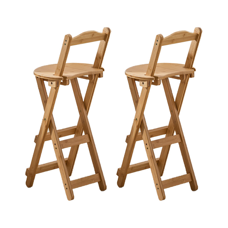 Modern Armless Foldable Counter Stool Wood Kitchen Bar Stool with Wooden Seat Natural With Back 2 Piece Set Clearhalo 'Bar Furniture' 'Bar Stools' 'bar_stools' 'furn' 'furn_bar_stools' 'furniture_bar_stools' 'Kitchen & Dining Furniture' 'kitchen&dining_furn' 'kitchen' 'kitchen_furn' Furniture' 4545187