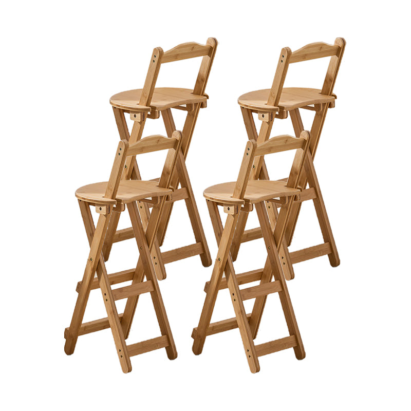Modern Armless Foldable Counter Stool Wood Kitchen Bar Stool with Wooden Seat Natural With Back 4 Piece Set Clearhalo 'Bar Furniture' 'Bar Stools' 'bar_stools' 'furn' 'furn_bar_stools' 'furniture_bar_stools' 'Kitchen & Dining Furniture' 'kitchen&dining_furn' 'kitchen' 'kitchen_furn' Furniture' 4545188