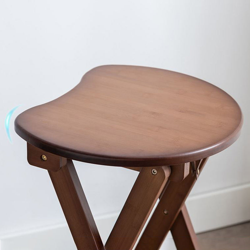 Modern Armless Foldable Counter Stool Wood Kitchen Bar Stool with Wooden Seat Clearhalo 'Bar Furniture' 'Bar Stools' 'bar_stools' 'furn' 'furn_bar_stools' 'furniture_bar_stools' 'Kitchen & Dining Furniture' 'kitchen&dining_furn' 'kitchen' 'kitchen_furn' Furniture' 4545190