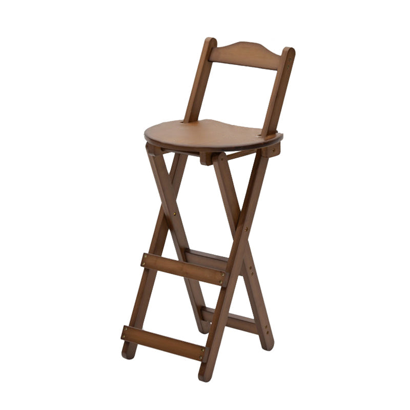 Modern Armless Foldable Counter Stool Wood Kitchen Bar Stool with Wooden Seat Brown With Back 1 Piece Clearhalo 'Bar Furniture' 'Bar Stools' 'bar_stools' 'furn' 'furn_bar_stools' 'furniture_bar_stools' 'Kitchen & Dining Furniture' 'kitchen&dining_furn' 'kitchen' 'kitchen_furn' Furniture' 4545191