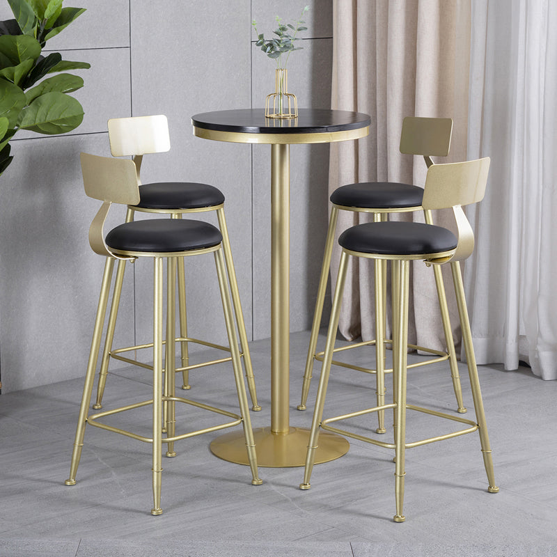 Glam Armless Backrest Counter Stool Iron Beauty Shop Bar Stool with Velvet Cushion Clearhalo 'Bar Furniture' 'Bar Stools' 'bar_stools' 'furn' 'furn_bar_stools' 'furniture_bar_stools' 'Kitchen & Dining Furniture' 'kitchen&dining_furn' 'kitchen' 'kitchen_furn' Furniture' 4545204