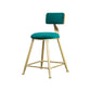 Glam Armless Backrest Counter Stool Iron Beauty Shop Bar Stool with Velvet Cushion Green 1 Piece Short Stool(18"H) Clearhalo 'Bar Furniture' 'Bar Stools' 'bar_stools' 'furn' 'furn_bar_stools' 'furniture_bar_stools' 'Kitchen & Dining Furniture' 'kitchen&dining_furn' 'kitchen' 'kitchen_furn' Furniture' 4545216