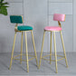 Glam Armless Backrest Counter Stool Iron Beauty Shop Bar Stool with Velvet Cushion Clearhalo 'Bar Furniture' 'Bar Stools' 'bar_stools' 'furn' 'furn_bar_stools' 'furniture_bar_stools' 'Kitchen & Dining Furniture' 'kitchen&dining_furn' 'kitchen' 'kitchen_furn' Furniture' 4545223