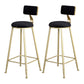 Glam Armless Backrest Counter Stool Iron Beauty Shop Bar Stool with Velvet Cushion Black 2 Piece Set Clearhalo 'Bar Furniture' 'Bar Stools' 'bar_stools' 'furn' 'furn_bar_stools' 'furniture_bar_stools' 'Kitchen & Dining Furniture' 'kitchen&dining_furn' 'kitchen' 'kitchen_furn' Furniture' 4545234