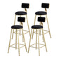 Glam Armless Backrest Counter Stool Iron Beauty Shop Bar Stool with Velvet Cushion Black 4 Piece Set Clearhalo 'Bar Furniture' 'Bar Stools' 'bar_stools' 'furn' 'furn_bar_stools' 'furniture_bar_stools' 'Kitchen & Dining Furniture' 'kitchen&dining_furn' 'kitchen' 'kitchen_furn' Furniture' 4545235