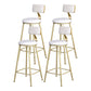Glam Armless Backrest Counter Stool Iron Beauty Shop Bar Stool with Velvet Cushion White 4 Piece Set Clearhalo 'Bar Furniture' 'Bar Stools' 'bar_stools' 'furn' 'furn_bar_stools' 'furniture_bar_stools' 'Kitchen & Dining Furniture' 'kitchen&dining_furn' 'kitchen' 'kitchen_furn' Furniture' 4545241