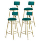Glam Armless Backrest Counter Stool Iron Beauty Shop Bar Stool with Velvet Cushion Green 4 Piece Set Clearhalo 'Bar Furniture' 'Bar Stools' 'bar_stools' 'furn' 'furn_bar_stools' 'furniture_bar_stools' 'Kitchen & Dining Furniture' 'kitchen&dining_furn' 'kitchen' 'kitchen_furn' Furniture' 4545244