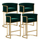 Glam Armrest Backrest Counter Stool Iron Cafe Bar Stool with Velvet Cushion and Pedal Green 4 Piece Set Clearhalo 'Bar Furniture' 'Bar Stools' 'bar_stools' 'furn' 'furn_bar_stools' 'furniture_bar_stools' 'Kitchen & Dining Furniture' 'kitchen&dining_furn' 'kitchen' 'kitchen_furn' Furniture' 4545264