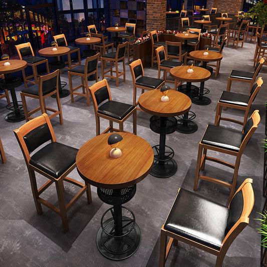 Modern Style Solid Wood Bar Stool with Footrest Bar Lounge Bar Stool 30 Inches Clearhalo 'Bar Furniture' 'Bar Stools' 'bar_stools' 'furn' 'furn_bar_stools' 'furniture_bar_stools' 'Kitchen & Dining Furniture' 'kitchen&dining_furn' 'kitchen' 'kitchen_furn' Furniture' 4545310