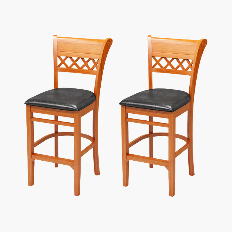 Modern Style Solid Wood Bar Stool with Footrest Bar Lounge Bar Stool 30 Inches Red Brown 2 Piece Set Clearhalo 'Bar Furniture' 'Bar Stools' 'bar_stools' 'furn' 'furn_bar_stools' 'furniture_bar_stools' 'Kitchen & Dining Furniture' 'kitchen&dining_furn' 'kitchen' 'kitchen_furn' Furniture' 4545319