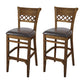 Modern Style Solid Wood Bar Stool with Footrest Bar Lounge Bar Stool 30 Inches Walnut Brown 2 Piece Set Clearhalo 'Bar Furniture' 'Bar Stools' 'bar_stools' 'furn' 'furn_bar_stools' 'furniture_bar_stools' 'Kitchen & Dining Furniture' 'kitchen&dining_furn' 'kitchen' 'kitchen_furn' Furniture' 4545322
