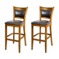 Modern Style Solid Wood Bar Stool with Footrest Bar Lounge Bar Stool 30 Inches Walnut Black 2 Piece Set Clearhalo 'Bar Furniture' 'Bar Stools' 'bar_stools' 'furn' 'furn_bar_stools' 'furniture_bar_stools' 'Kitchen & Dining Furniture' 'kitchen&dining_furn' 'kitchen' 'kitchen_furn' Furniture' 4545327