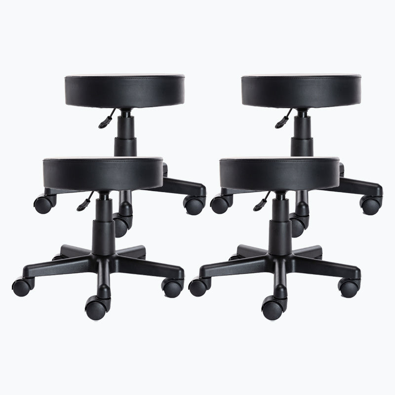 Modern Liftable Rotatable Counter Stool Steel Cashier Bar Stool with Cushion Black 4 Piece Set Clearhalo 'Bar Furniture' 'Bar Stools' 'bar_stools' 'furn' 'furn_bar_stools' 'furniture_bar_stools' 'Kitchen & Dining Furniture' 'kitchen&dining_furn' 'kitchen' 'kitchen_furn' Furniture' 4545335