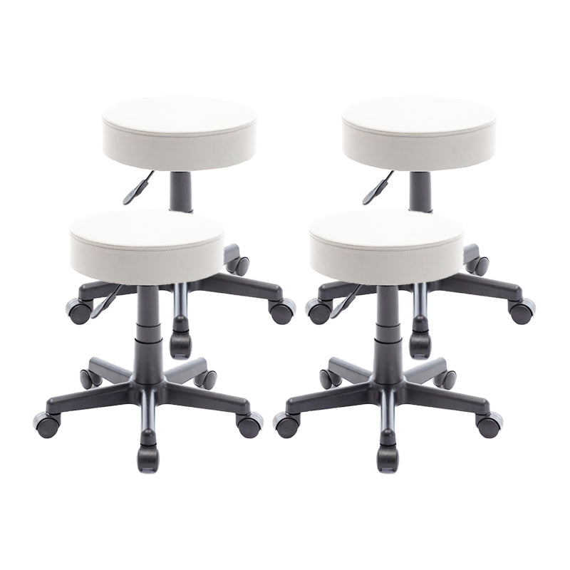 Modern Liftable Rotatable Counter Stool Steel Cashier Bar Stool with Cushion White 4 Piece Set Clearhalo 'Bar Furniture' 'Bar Stools' 'bar_stools' 'furn' 'furn_bar_stools' 'furniture_bar_stools' 'Kitchen & Dining Furniture' 'kitchen&dining_furn' 'kitchen' 'kitchen_furn' Furniture' 4545340