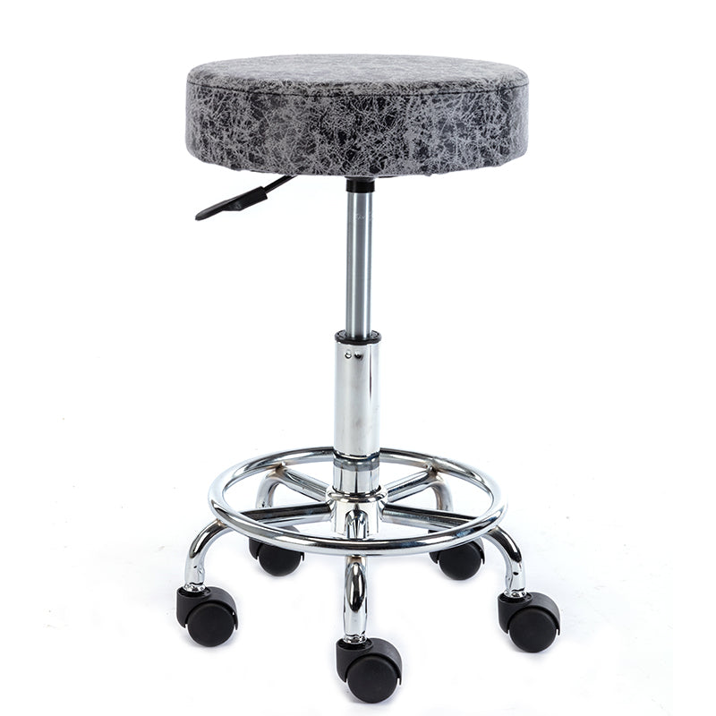 Modern Liftable Rotatable Counter Stool Steel Cashier Bar Stool with Cushion Gray-White 1 Piece Clearhalo 'Bar Furniture' 'Bar Stools' 'bar_stools' 'furn' 'furn_bar_stools' 'furniture_bar_stools' 'Kitchen & Dining Furniture' 'kitchen&dining_furn' 'kitchen' 'kitchen_furn' Furniture' 4545342