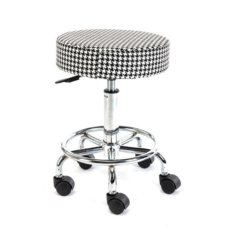 Modern Liftable Rotatable Counter Stool Steel Cashier Bar Stool with Cushion Black White 1 Piece Clearhalo 'Bar Furniture' 'Bar Stools' 'bar_stools' 'furn' 'furn_bar_stools' 'furniture_bar_stools' 'Kitchen & Dining Furniture' 'kitchen&dining_furn' 'kitchen' 'kitchen_furn' Furniture' 4545347