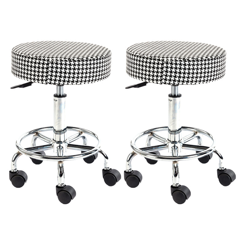 Modern Liftable Rotatable Counter Stool Steel Cashier Bar Stool with Cushion Black White 2 Piece Set Clearhalo 'Bar Furniture' 'Bar Stools' 'bar_stools' 'furn' 'furn_bar_stools' 'furniture_bar_stools' 'Kitchen & Dining Furniture' 'kitchen&dining_furn' 'kitchen' 'kitchen_furn' Furniture' 4545348