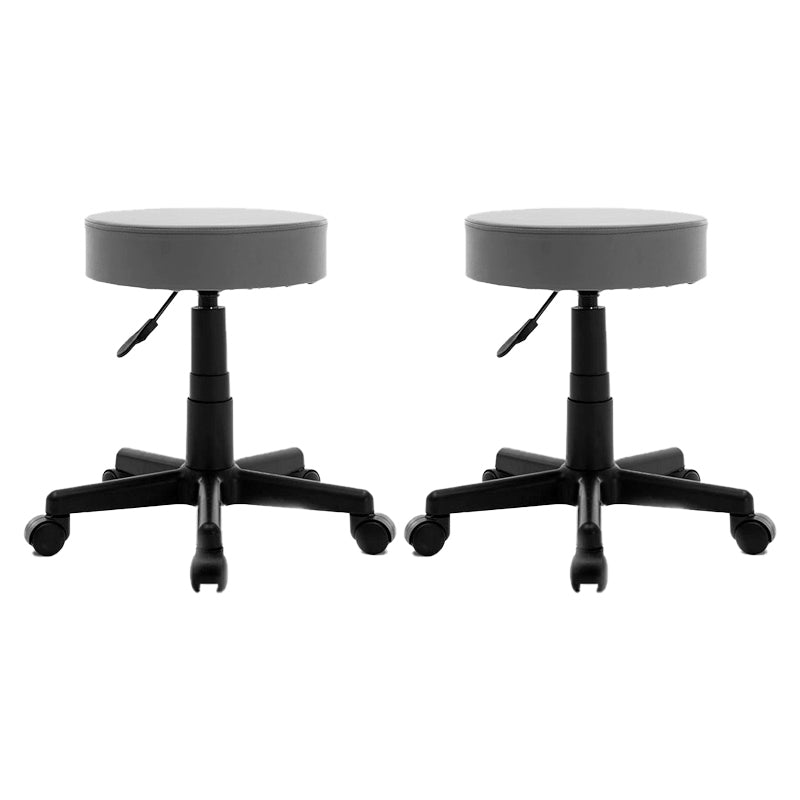 Modern Liftable Rotatable Counter Stool Steel Cashier Bar Stool with Cushion Grey 2 Piece Set Clearhalo 'Bar Furniture' 'Bar Stools' 'bar_stools' 'furn' 'furn_bar_stools' 'furniture_bar_stools' 'Kitchen & Dining Furniture' 'kitchen&dining_furn' 'kitchen' 'kitchen_furn' Furniture' 4545351