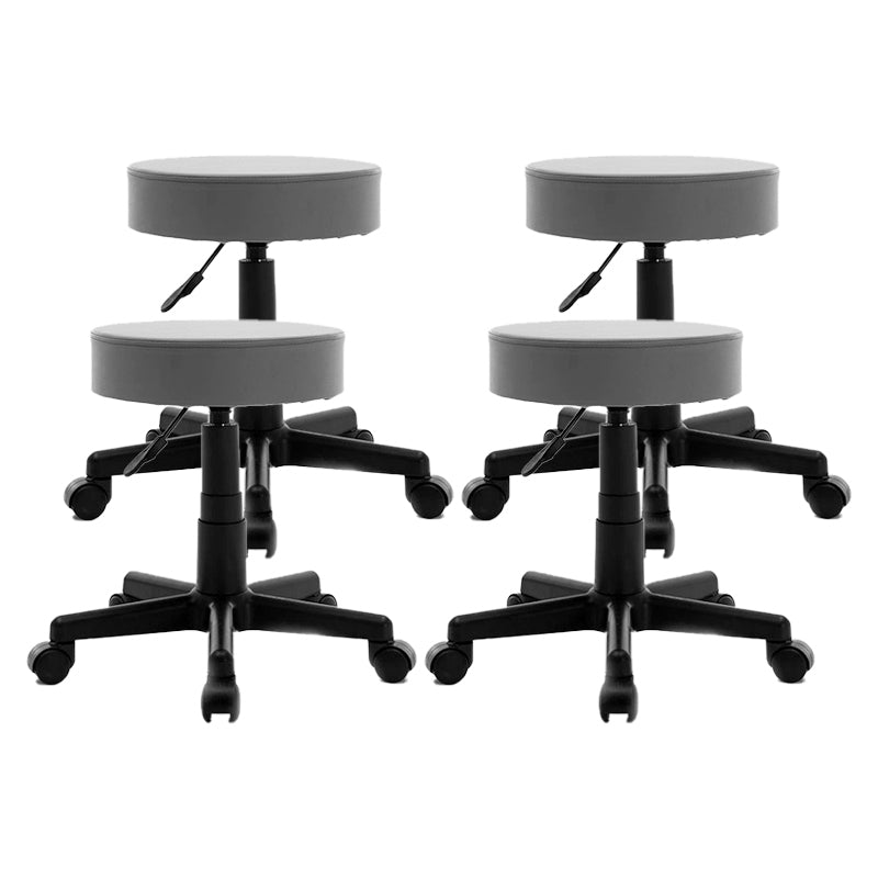 Modern Liftable Rotatable Counter Stool Steel Cashier Bar Stool with Cushion Grey 4 Piece Set Clearhalo 'Bar Furniture' 'Bar Stools' 'bar_stools' 'furn' 'furn_bar_stools' 'furniture_bar_stools' 'Kitchen & Dining Furniture' 'kitchen&dining_furn' 'kitchen' 'kitchen_furn' Furniture' 4545352